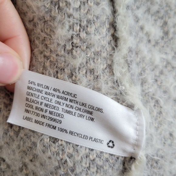 Knox Rose Women's Cream Open Front Long Sleeve Knit Cardigan Sweater Size Large - Picture 2 of 6